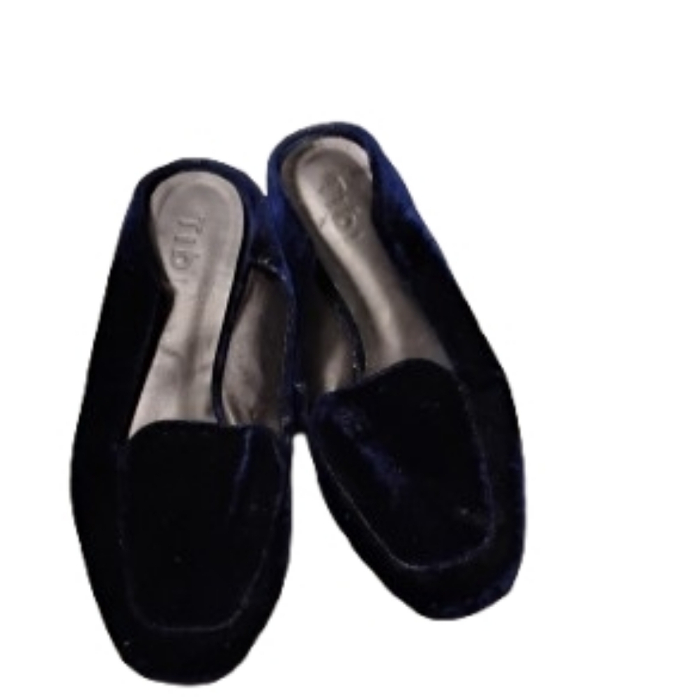 Tibi Navy Blue Velvet Cecil Loafers Sz 38.5